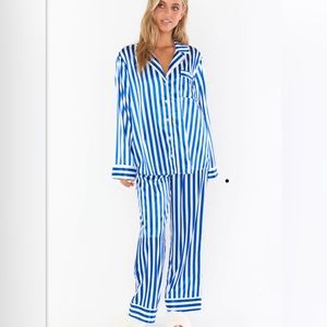 Blue Striped Classic PJ Set by Show Me Your MuMu